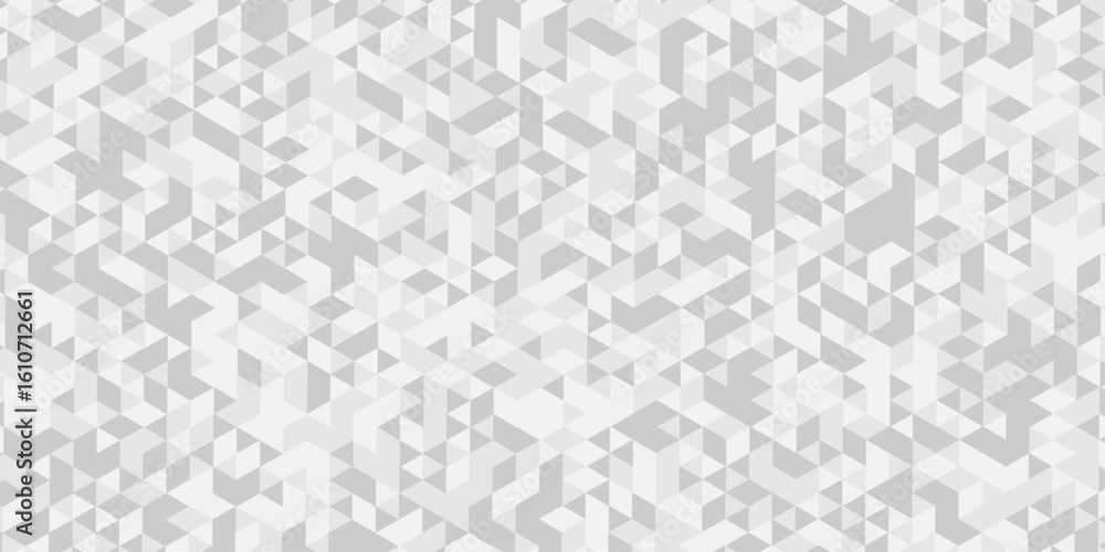 Poster geometric seamless white, gray cube square low polygon texture wallpaper. abstract surface creative 