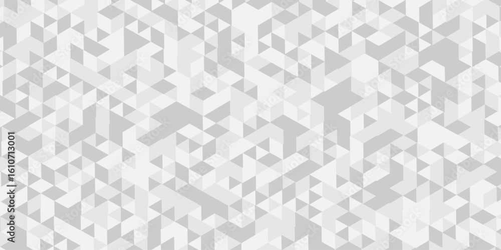 Aufkleber geometric seamless white, gray cube square low polygon texture wallpaper. abstract surface creative 