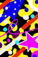 pop art background with unique and colorful abstract patterns
