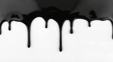 Black Liquid Dripping Down White Wall