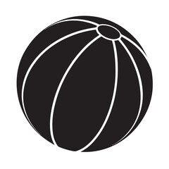 Beach Ball Flat Silhouette Icon