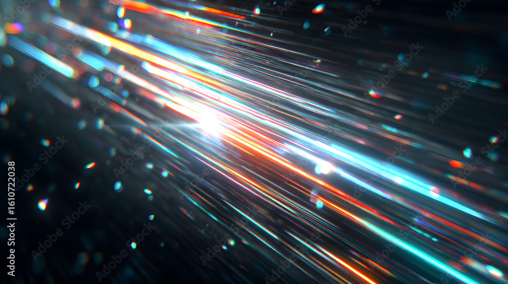 Poster digital data stream: a mesmerizing depiction of data flowing through cyberspace, represented by dyna