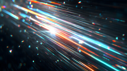 Digital Data Stream: A mesmerizing depiction of data flowing through cyberspace, represented by dynamic streaks of vibrant light, symbolizing the seamless transfer of information and the digital age.