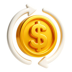 Golden dollar sign symbol representing money and finance in a shiny 3D style
