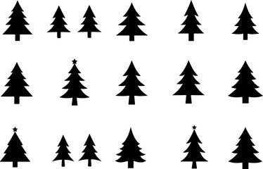 Fototapeta premium Silhouettes of Pine Trees vector bundle