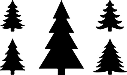Obraz premium Silhouettes of Pine Trees vector bundle