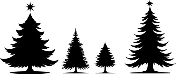 Obraz premium : Pine Tree Trio vector bundle