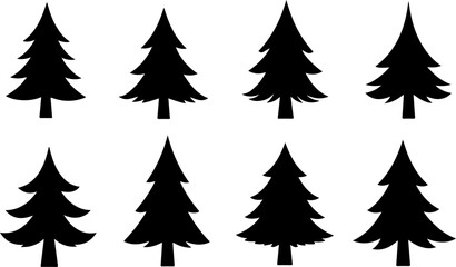 Obraz premium Silhouettes of Pine Trees vector bundle