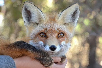 Close-up portrait of a red fox showcasing its vibrant features in a natural setting, Red fox Vulpes vulpes Portrait the head red fox on a beautiful background in the wild