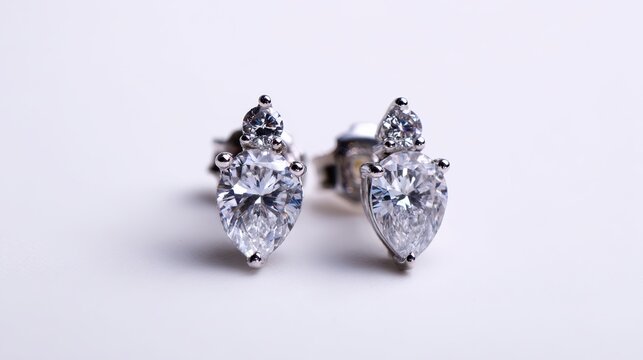 Elegant diamond earrings featuring a stunning marquise cut, perfect for adding timeless beauty to any outfit.