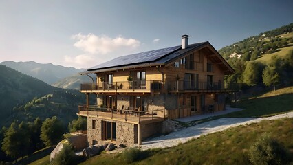 Fototapeta premium Contemporary House on Elevated Slope