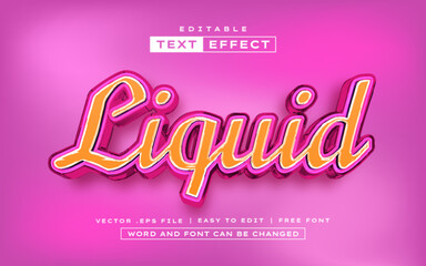 Liquid 3D editable text effect style