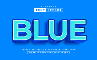 Blue 3D editable text effect style