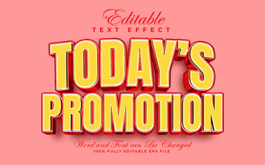 Today's Promotion 3D editable text effect style