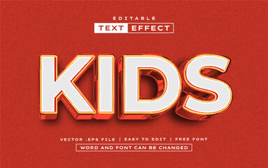 Kids 3D editable text effect style