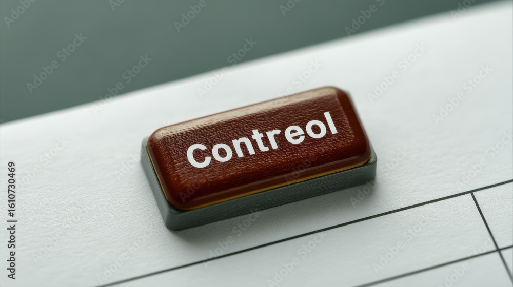 Poster psychology power control concept. control button on a device with a sleek design.