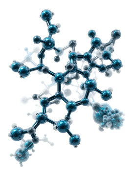 3D image of Testosterone stearate skeletal formula - molecular chemical structure of injected anabolic-androgenic steroid isolated on white background