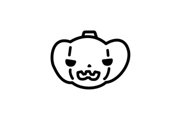 かわいいハロウィンのかぼちゃのイラスト お化けカボチャ ジャックオランタン