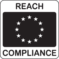European REACH compliance label symbol for chemical regulation in EU sign