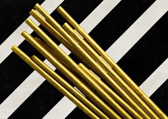 Navratri Golden Dandiya Sticks in Bold Bauhaus Black-and-White Style for Premium Autumn Festive Marketing and Diwali Advertising Campaigns