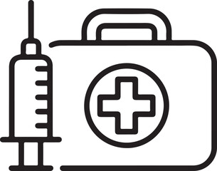 Obraz premium medical first aid box syringe 