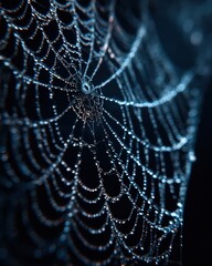 Fototapeta premium Premium Halloween Spider Web Patterns on Black Background with Autumn Harvest and Black Friday Themes for Millennial Social Media Marketing Campaigns