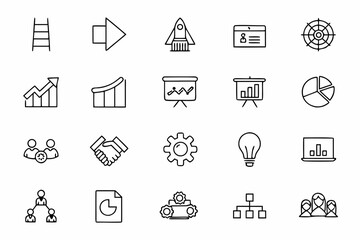 Fototapeta premium A symbolic bundle emphasizing professionalism, growth, and workplace values in corporate environments. Perfect for business workshops and startup kits.