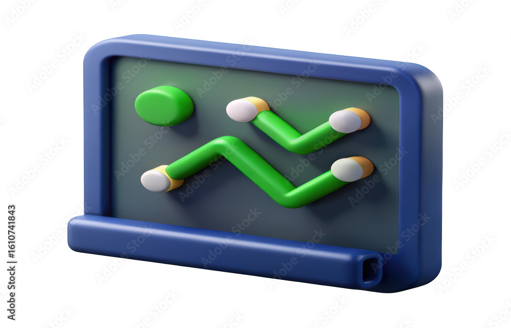 Poster stylized board with green pathways and circular element modern presentation for tech or learning
