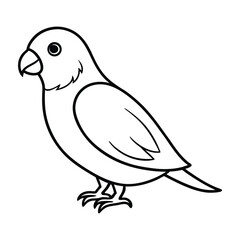Simple outline drawing of a small bird