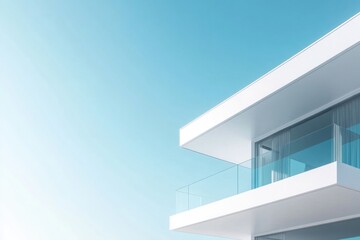 Obraz premium Modern architecture against a clear blue sky