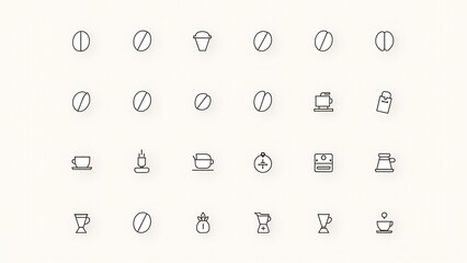 Minimalist Coffee Icons Collection
