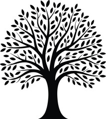 Obraz premium Tree Vector Illustration | Nature and Forest Plant Clipart | Leafy Tree and Woodland Design 