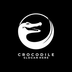 Obraz premium Circle Crocodile logo design vector. Creative animal logo design template