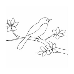 Small bird perched on a flowering branch flowers nature