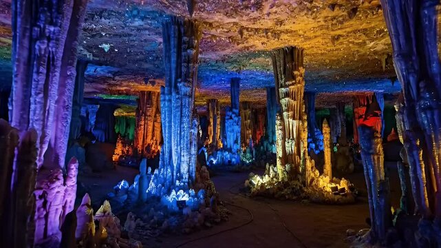 Exploring the Enchanting Colorful Formations Within Reed Flute Cave's Interior