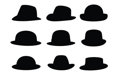 Hat Silhouette Icon Set – Classic & Contemporary Headwear for Fashion, Costume, and Cultural Projects
