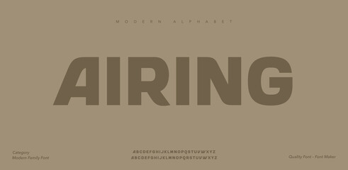 Airing minimalist geometric sans serif vector font alphabet set
