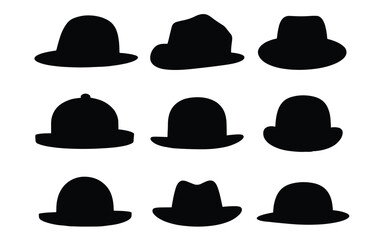 Hat Silhouette Icon Set – Classic & Contemporary Headwear for Fashion, Costume, and Cultural Projects