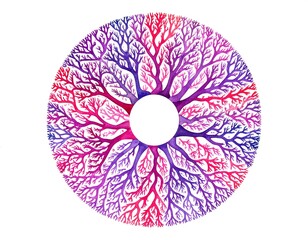 Abstract circular design with radiating branches