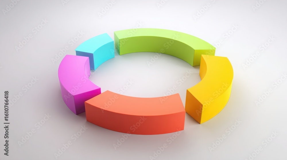 Poster colorful circular diagram representing innovation culture with dynamic elements signifying collabora