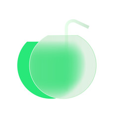Abstract Green Drink Illustration: Minimalist Style, Refreshing Mood, Summer Beverage Concept