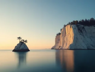  Serene coastal cliffs and sea stack at sunrise © B2k