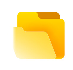 Abstract Yellow Gradient Folder Icon: Modern, Clean, and Minimalist Design for Digital Organization.