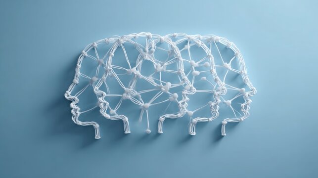 Plastic brain model displaying complex structures to represent innovation mindset and networking in conceptual design