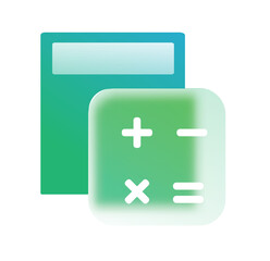 Abstract Green Calculator App Icon: Modern, Clean, and Minimalist Design