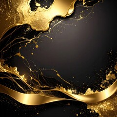 Elegant golden abstract art design studio digital artwork creative environment close-up view modern aesthetics for home decor