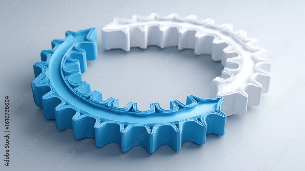 Poster gear wheel symbolizing innovation and transformation flow in an abstract concept for business develo