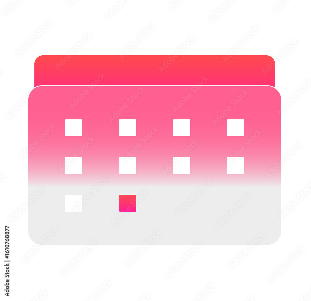 Poster modern pink gradient calendar app interface design element.
