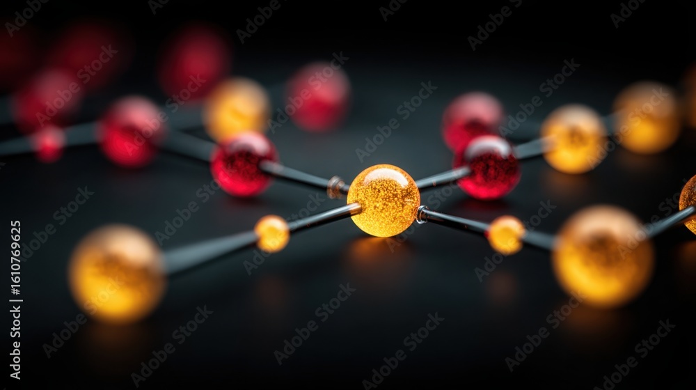 Poster elegant flow diagram representing quantum asset flow with a string of lights in an organized and str