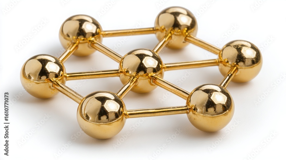 Poster a detailed visualization of a molecule structure with atoms connected by bonds representing chemical